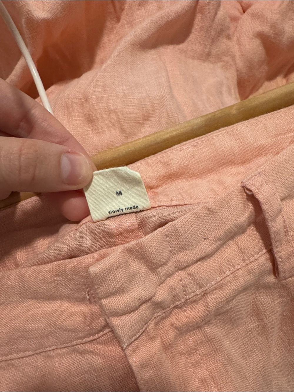Balm wears pink peachy wide leg linen pants - Picture 4 of 6